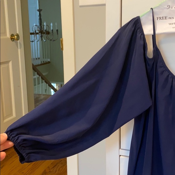 Lilly Navy Silk Dress - Picture 4 of 4